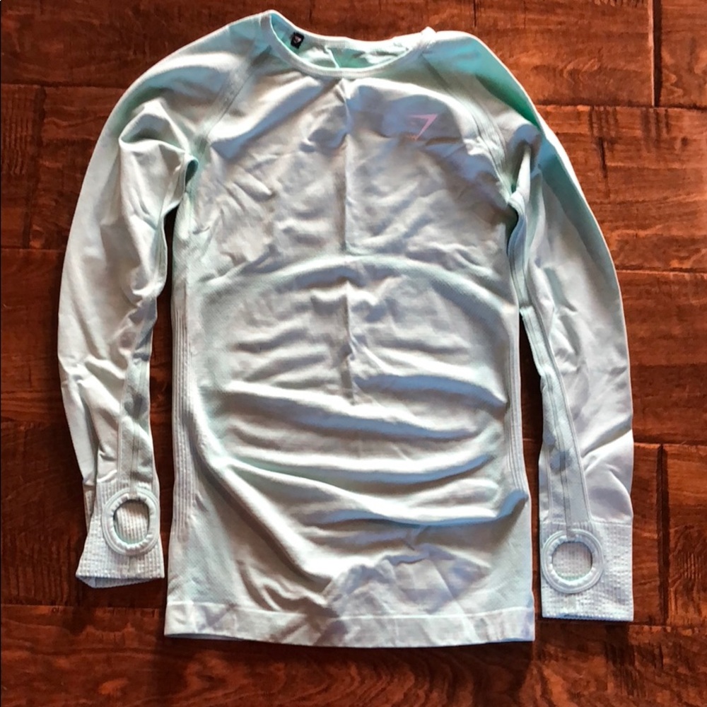 Mint colored long sleeve Gymshark
